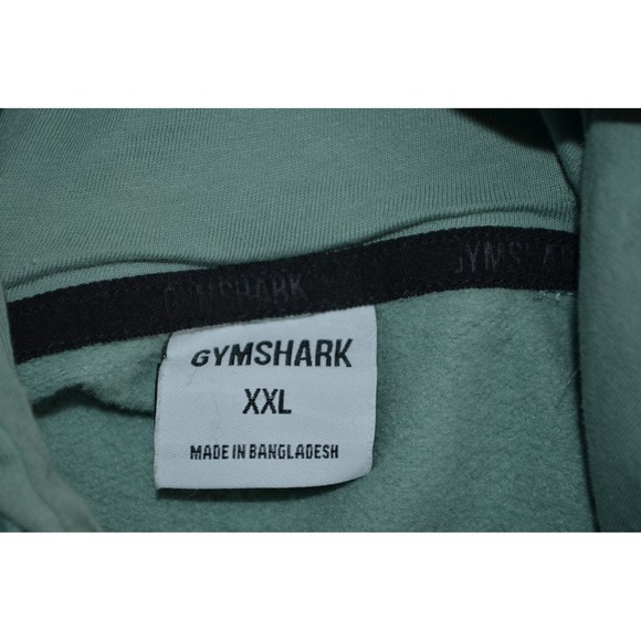 Gymshark Hoodie Mens 2XL Sweatshirt Sweater Pullover Kangaroo Pocket Logo Green - Picture 3 of 6